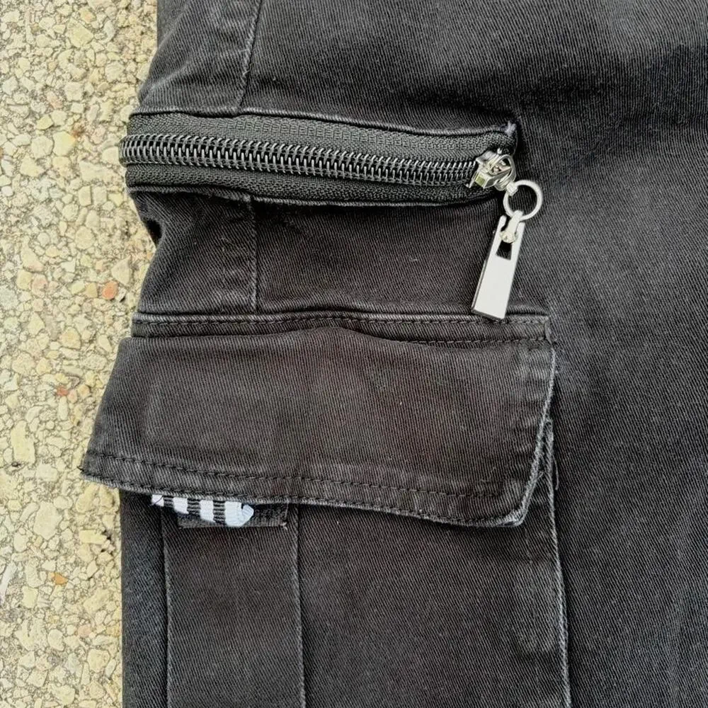Black cargo pants with Elastic Waist Mens Large No Brand